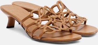Loewe Petal Anagram 45 leather mules