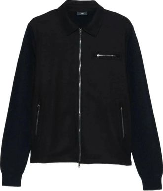 Herno Zip-Up Jas met Kraag - Heren - Vesten met rits - Blauw - XL - Hoodies & sweatvesten