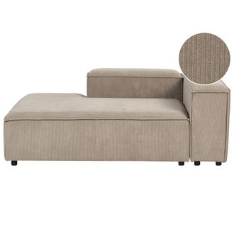 Beliani Chaise Longue Moderna Patas Negras Tapizado Pana Poli&eacute;ster Gris Pardo Derecho Ardal