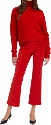 SPRWMN Ankle Flare Pants With Princess Seam In Red