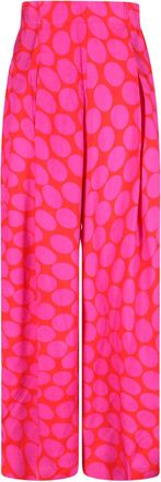Dries Van Noten High-Waisted Wide-Leg Pants With Geometric Pattern