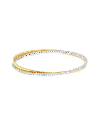 Crislu 18K, Platinum, & Silver Cz Bracelet