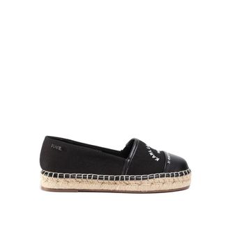 Karl Lagerfeld Kamini Maison Karl Slip On - Dames - Espadrilles - Zwart - 38 EU - Katoen - Schoenen