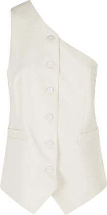 Federica Tosi One-Shoulder Vest - Dames - Gillet - Beige - M - Kostuums