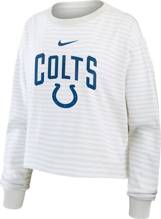 Nike Indianapolis Colts Primetime Nike Womens Cropped Long-Sleeve T-Shirt in White | 05KV0CEB98-PFN