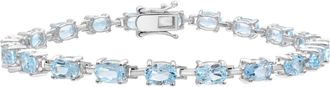 Diamond2Deal 925 Sterling Siilver Sky Blue Topaz Tennis Bracelet 7.25