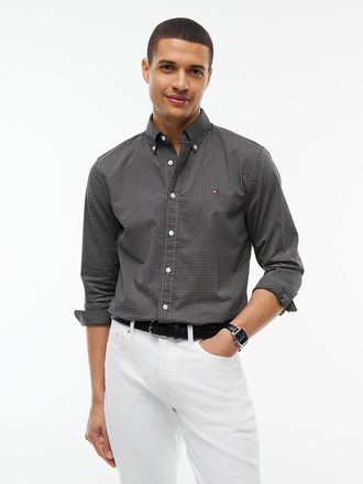 Tommy Hilfiger Mens Regular Fit Gingham Shirt - Hydrogen Grey - XXL