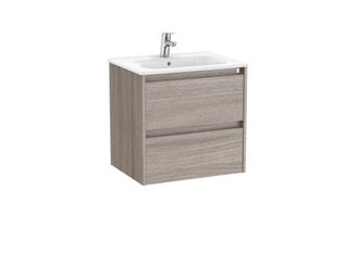 Roca Pack Unik Mueble De 2 Cajones + Lavabo Tenet - Roca Color: Roble City Texturizado - Medidas: 585x460x565 Mm