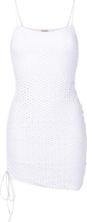 Amir Slama lace-up detail mini dress - women - Polyamide/Elastane - M - White
