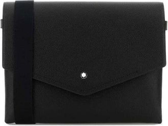 Montblanc Black Leather Companion Crossbody Bag 000 Borse A Tracolla