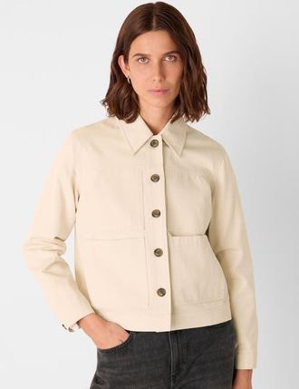 Whistles Mia Pocket Detail Jacket in Neutral at Nordstrom, Size 10
