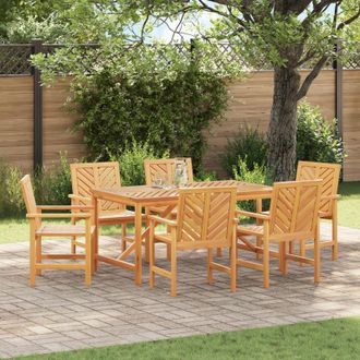 Berkfield Home 6 Piece Garden Dining Set Solid Wood Acacia in Brown