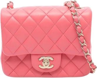 Chanel Pre-owned Mini Matelasse Lamsleer Schoudertas - Dames - Vintage Schoudertas - Roze - ONE Size - Leer - Vintage