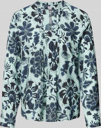 Emily van den Bergh Regular Fit Bluse aus Viskose mit Tunikakragen in Mint, Größe 34