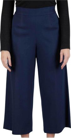 Kiton Cropped Broeken - Dames - Vrijetijds broeken - Blauw - M - Wol - Broeken