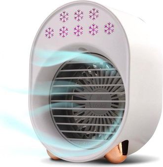OEM Ventilador Port&aacute;til - Mini Enfriador De Aire - Refrigeraci&oacute;n Personal - Con Luz Nocturna - Tama&ntilde;o Peque&ntilde;o - Blanco