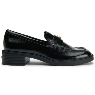 Coach Womens Penny Loafer Shoes - Black Leather - Size UK 4