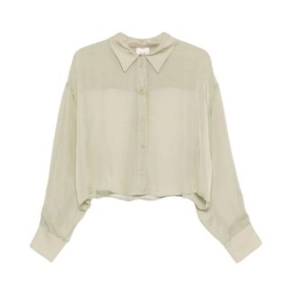 Alysi Shirts, female, Green, Size: M Long-sleeve Cropped Shirt