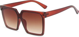 Generic Large Frame Mens Square Sunglasses Commuter Driving Womens Vacation Sun Glasses(Brown)