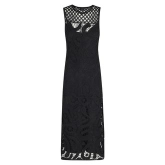 Pinko Midi Dresses, female, Black, Size: XS Bufera Crochet Midi Dress