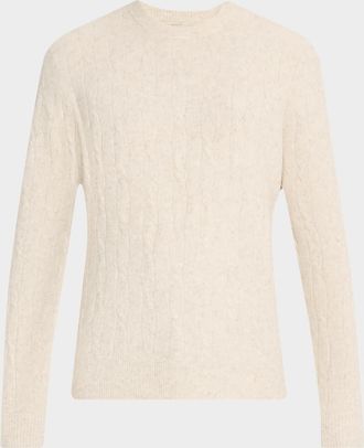 Joe's Mens Alpaca-Blend Cable Crewneck Sweater