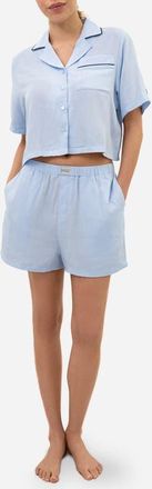 Sunday Citizen Piped Cotton Blend Pajamas in Light Blue at Nordstrom, Size X-Large
