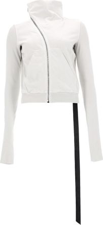 Rick Owens White Solid Mock Collar T-Shirt