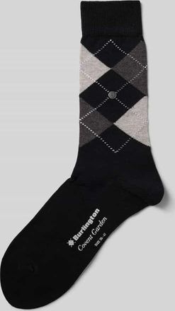 Burlington Socken mit Argyle-Stitching Modell Covent in Black, Größe 36-41