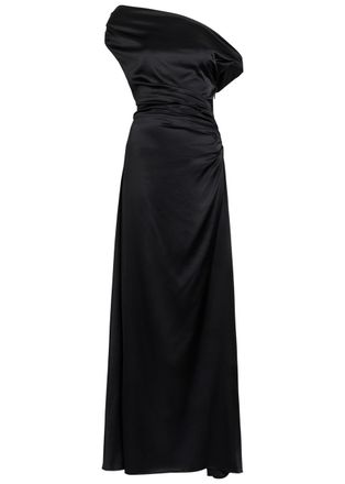 Staud Phare Draped Stretch-silk Maxi Dress - Black - 6 (UK10 / S)