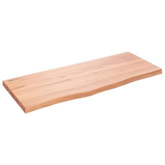 Berkfield Home Table Top Light Brown 100x40x(2-4) cm Treated Solid Wood Oak