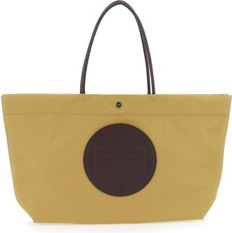 Tory Burch Ella Twist Tote - Dames - Shoppers - Geel - ONE Size - Nylon - Tassen