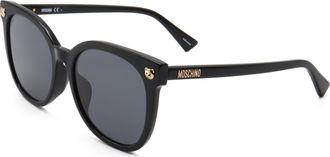 Moschino Womens 55 mm Black Sunglasses