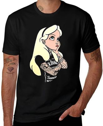 Generic Alice-in Wonderland, Punk Rock Princess,Mens T-Shirt Black-Style 3XL