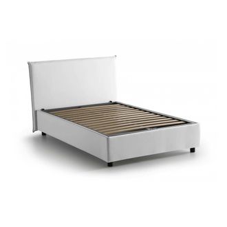 Talamo Italia Dmora - Cama De Plaza Y Media Daceva, Cama Contenedor Con Revestimiento De Tela, 100% Made In Italy, Apertura Frontal, Adecuado Para Colch&oacute;n Cm 120x20