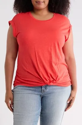Sanctuary Knotted Muscle Tee in Cayenne Red at Nordstrom Rack, Size 3X