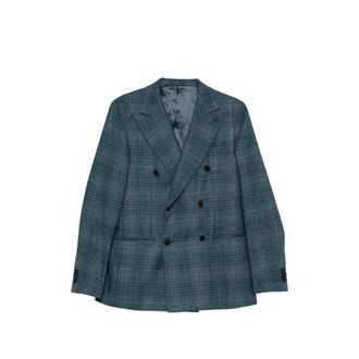 Caruso Double-breasted Checked Blazer