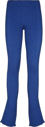 Barrow ribbed-texture flared trousers - Blue
