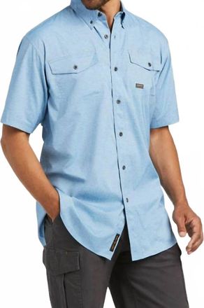 Ariat Mens Rebar Tough Venttek Top In Blue
