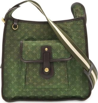 Louis Vuitton Green Coated/Waterproof Canvas Shoulder Bag (Authentic Pre- Loved)