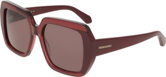 Ferragamo Burgundy Square Ladies Sunglasses SF2081S 654 56