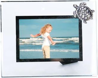 Beachcombers 4X6 Photo Picture Frame With Pewter Turtle in White at Nordstrom, Size Medium