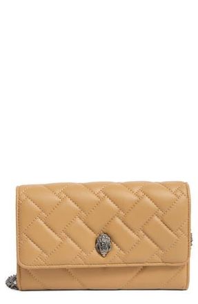 Kurt Geiger Kensington Quilted Leather Wallet on a Chain in Camel at Nordstrom Rack