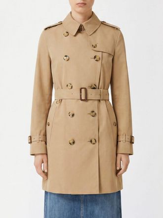 Burberry Short Double-Breasted Cotton Trench Coat with Belt and Classic Epaulettes