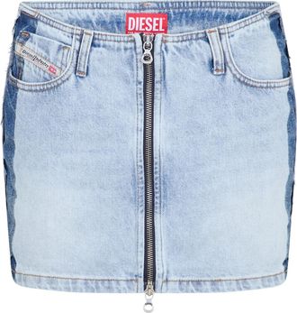 Diesel Ron S4 A-lijn minirok voor dames (normaal model) (Blauwe Denim)