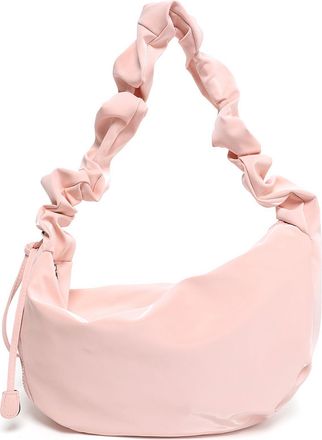 Generic Cymwer Women Synthetic Leather Pleated Vintage Hobo Handbag with Zipper Daily Use(Pink) (Pink)
