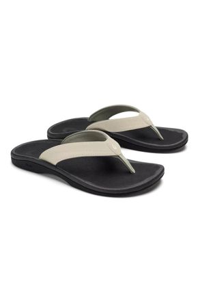 Olukai Womens Ohana Sandal In Ecru/black
