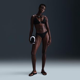 Nike Womens Swim Effortless Essential Sling Bikini Bottom in Black | NESSF246-001