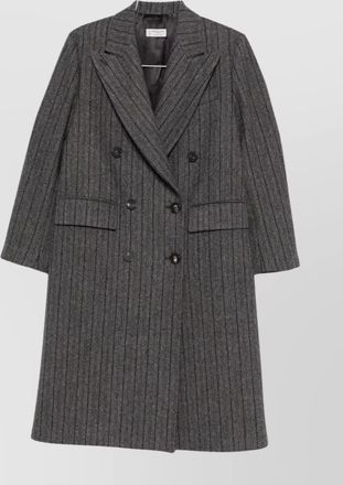 Alberto Biani double-breasted wool blend coat stripes