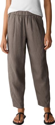 Eileen Fisher Pleated Organic Linen Lantern Pants in Walnut at Nordstrom, Size Xx-Small