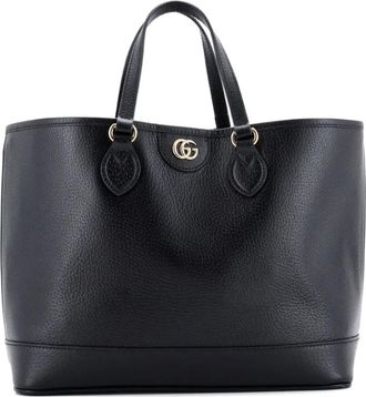 Gucci Ophidia kleine leren shopper met handvat - Zwart
